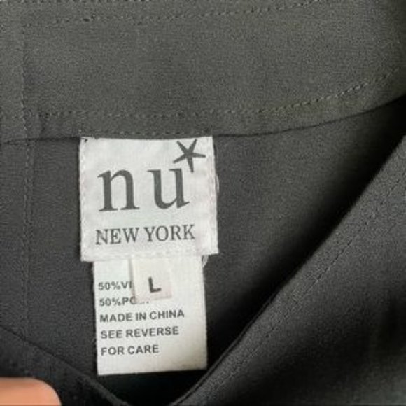 Nu New York Black Mini Cocktail Drop Shoulder Dress (L) - Picture 2 of 9